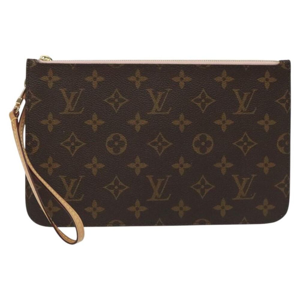 Louis Vuitton Monogram Wristlet Pouch in Brown and Tan